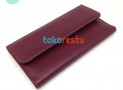 Dompet Wanita Kulit Sapi Asli Model Tiga Lipat Maroon TR339