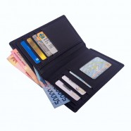 Dompet Kulit Asli 3/4 Satu Lipat Hitam Garut TR055